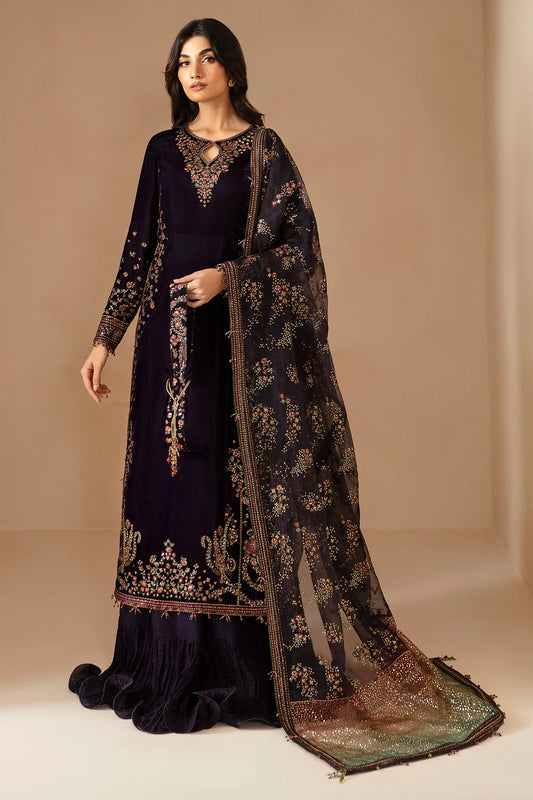 Jazmin Embroidered Velvet Formal Unstitched 3 Pc VF-2027