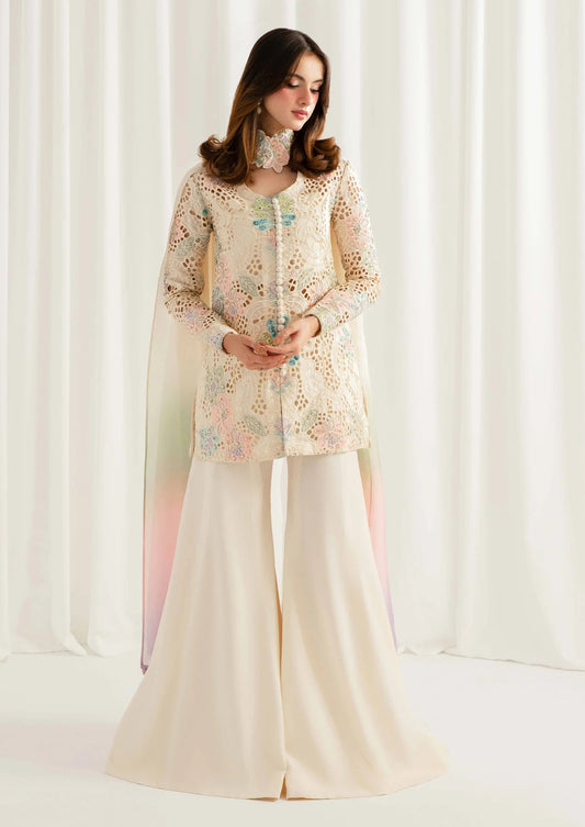 By Aleena Waqar - Floral Aﬀair Luxury Law Embroidered 3Pc Unstitched Suit PA-267