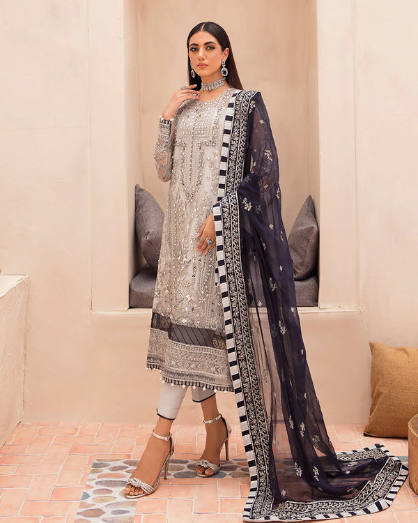 Gulal Net Embroidered Aarah 3 Piece Unstitched Suit