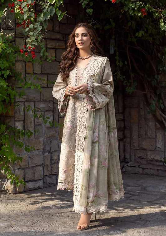 Elaf Luxury Embroidered Lawn 3Pc Unstitched Suit ELY-2A CAMELLIA