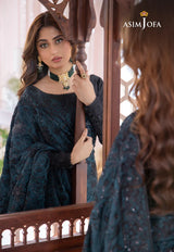 Chandni By Asim Jofa Embroidered Silk Unstitched Saree AJ23CH AJCC-08 - Luxury Collection