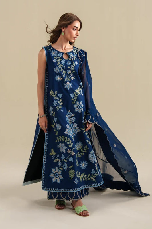 Zaib Luxury Lawn Embroidered 3Pc Unstitched Suit NPA3 - 26426
