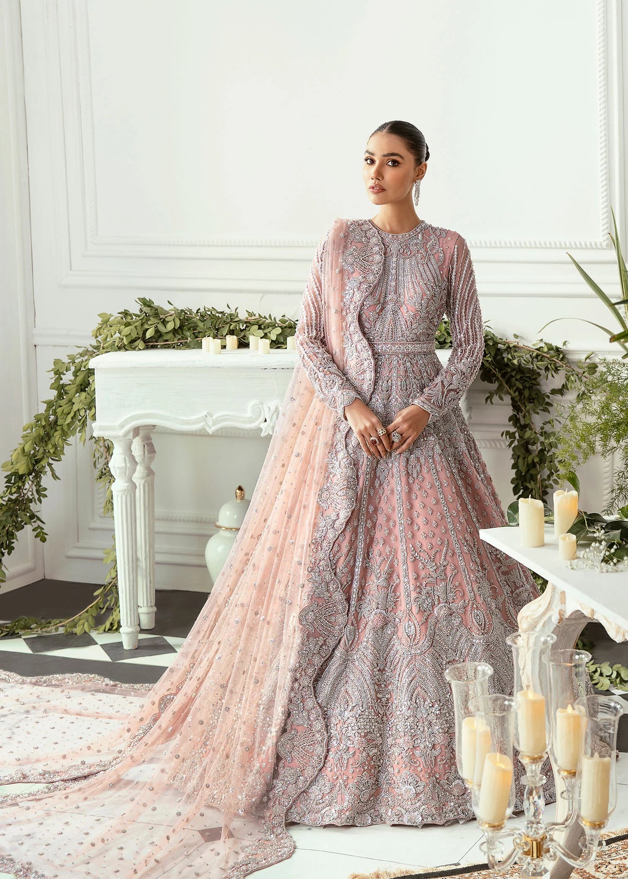 Akbar Aslam Exclusive Luxury Wedding Festive Unstitched Maxi Hyacinth