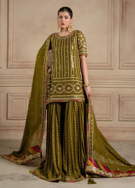 Laj by Lajwanti Luxury Chiffon Embroidered 3Pc Unstitched Suit Gulnaz