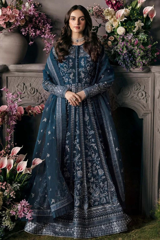 Afrozeh Luxury Organza Embroidered 3Pc Unstitched Suit Yale - PA - 105