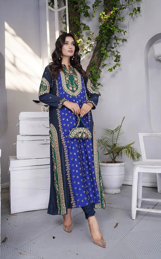 Maria Basit Malik Luxury Tussle Silk Embroidered 3Pc Unstitched Suit Arsh
