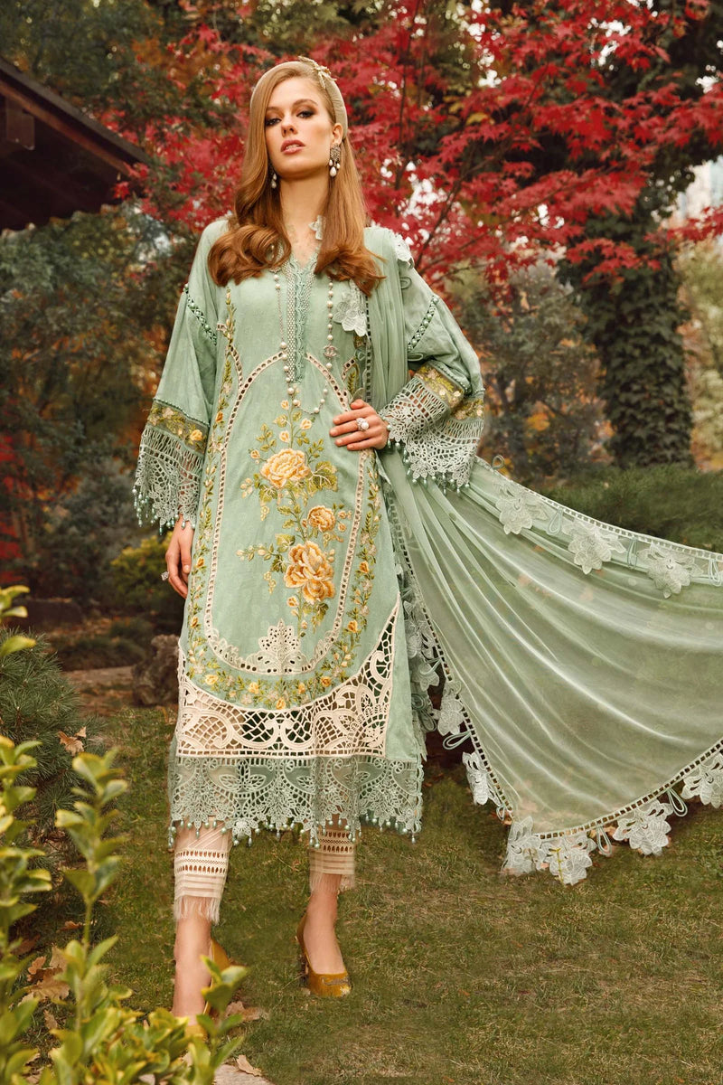 Maria.B Voyage A Luxe Lawn Unstitched Embroidered 3Piece Suit D-2302-B
