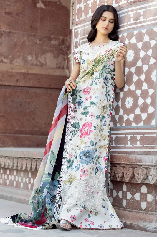 Bin Ilyas - Luxury Lawn Embroidered 3 Piece Unstitched - 2081 - A