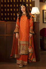 Qalamkar Luxury Formals Shadmani Collection SM-01 - Pure Cotton Jacquard 3Pc Unstitch