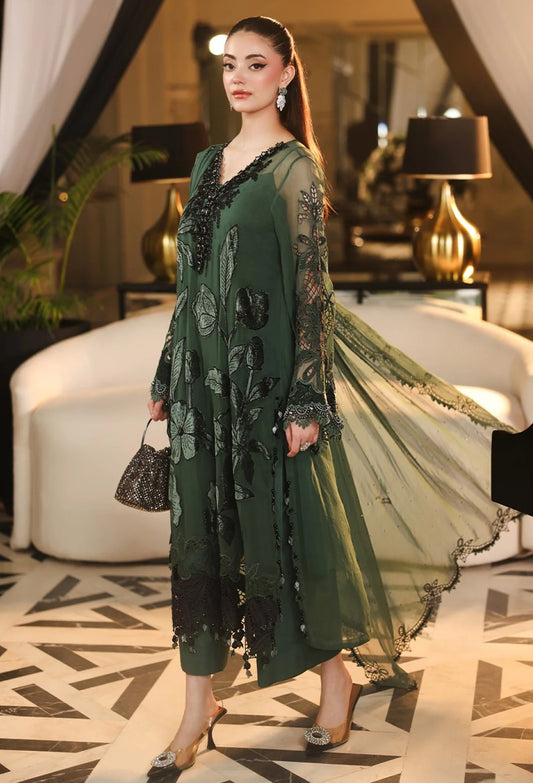 Maria.B Royale Tea Affair-D07 Luxury Embroidered Pure Chifon Unstitched 3Pc Suit PA-188