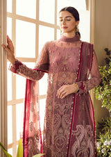 La Fuchsia By Afrozeh Embroidered Net Suits Unstitched 3 Piece AF22WD 07 Valentina - Wedding Collection