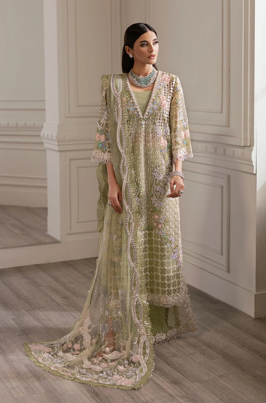 Crimson - Sparkle Cascade - Luxury Organza Embroidered 3 Piece Unstitched