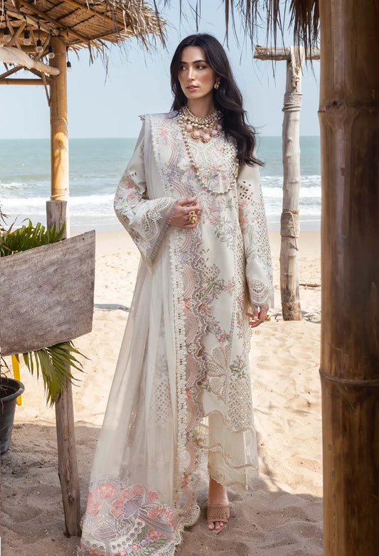 Saira Shakira Luxury Lawn Embroidered Unstitched 3 Piece Suit Dahlia - A
