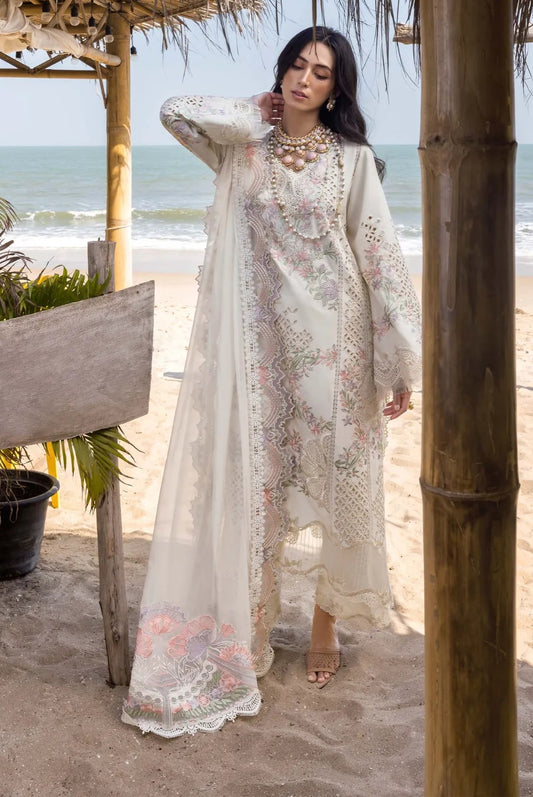 Saira Shakira Luxury Lawn Embroidered Unstitched 3 Piece Suit Dahlia - A