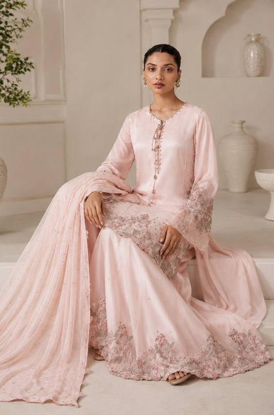 Iznik UE-620-B Luxury Embroidered Chiffon 3Pc Unstitched Suit PA-128