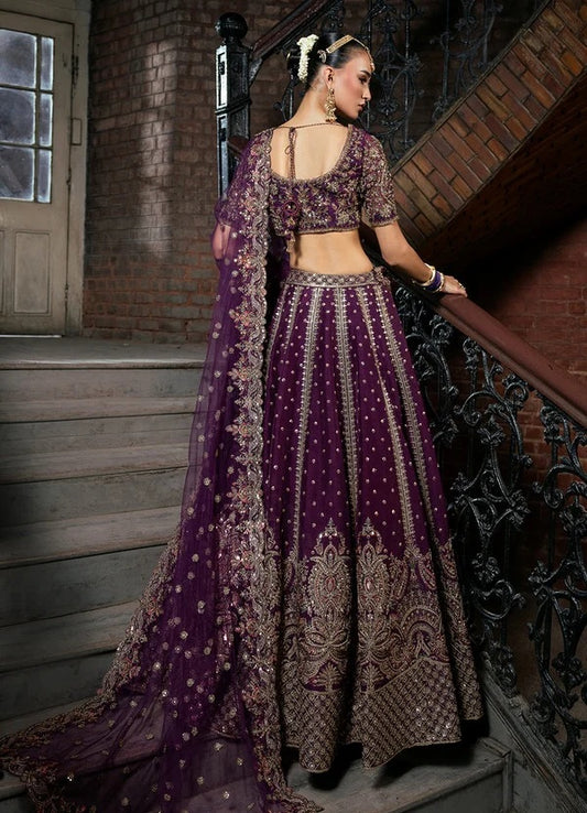 Mina Kashif Zarnoor Luxury Raw Silk Embroidered 3Pc Unstitched Suit PA-285