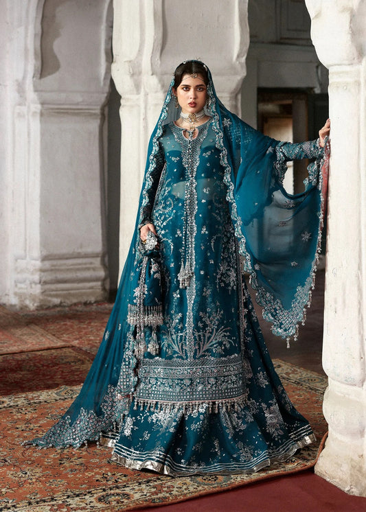 Hussain Rehar Luxury Organza Embroidered Unstitched 3PC Suit-Zebunisa