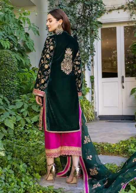 Zainab Chottani Pareeshay Luxury Velvet Embroidered 3Pc Unstitched Suit PA-254