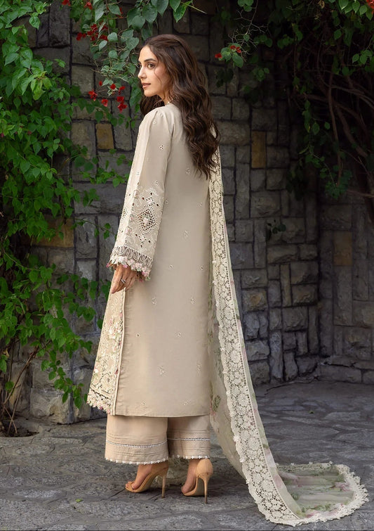 Elaf Luxury Embroidered Lawn 3Pc Unstitched Suit ELY-2A CAMELLIA