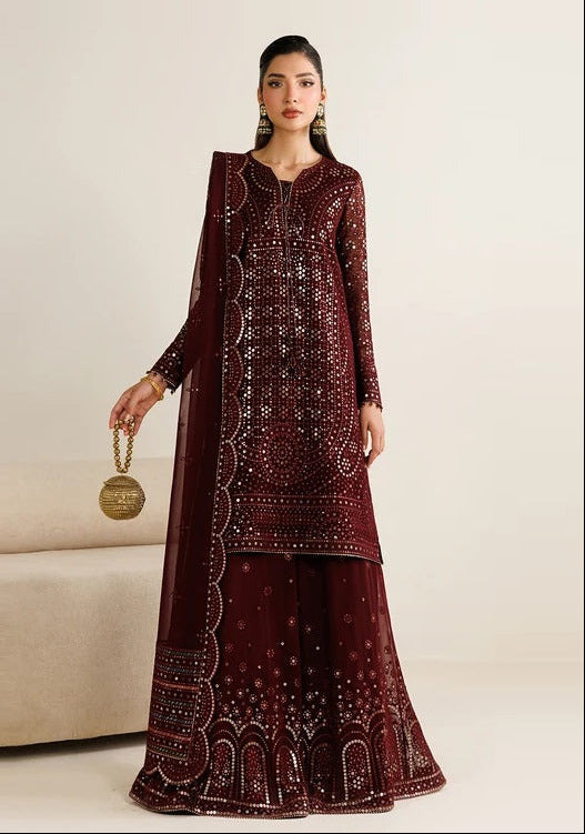 Jazmin Luxury Embroidered Chiffon 3Pc Unstitched Suit UC - 3126