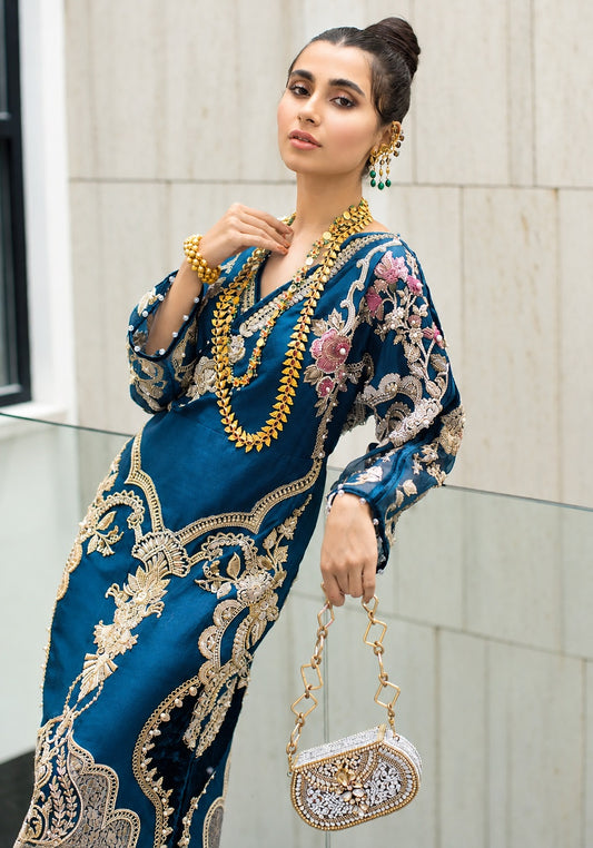 Saira Shakira - Azure Luxury Silk Embroidered Unstitched 3PC Suit PA-140