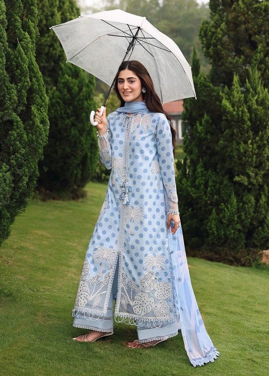 Sardinia Luxury Swiss Lawn Unstitched Embroidered 3Pc Suit-Palm Breeze