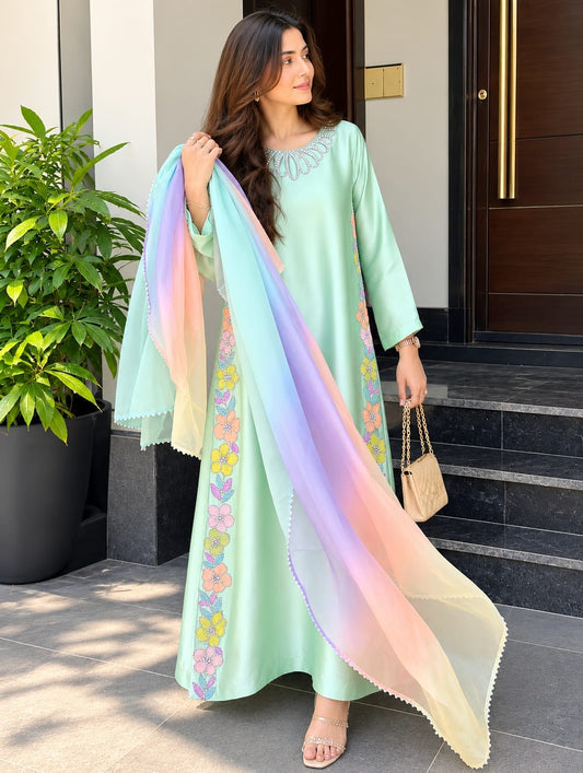 Pehnawa Luxury Silk Embroidered 3Pc Unstitched Suit PA-168