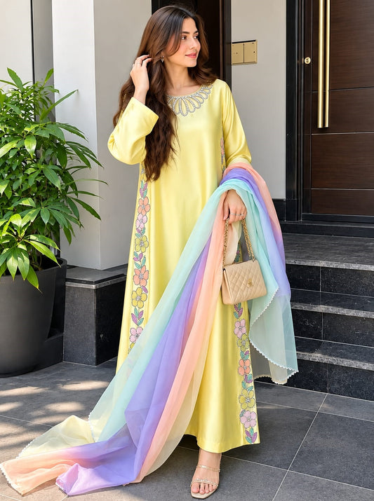 Pehnawa Luxury Silk Embroidered 3Pc Unstitched Suit PA-171
