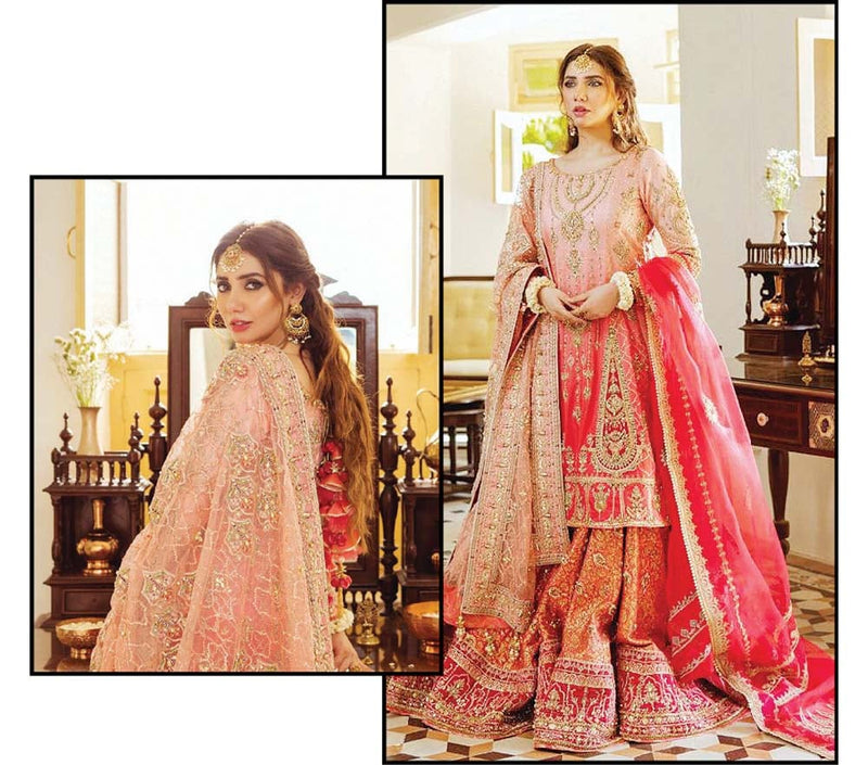 Mohsin Naveed Ranjha 2 Tone Hand Embroidered Suit MOJGAN 03