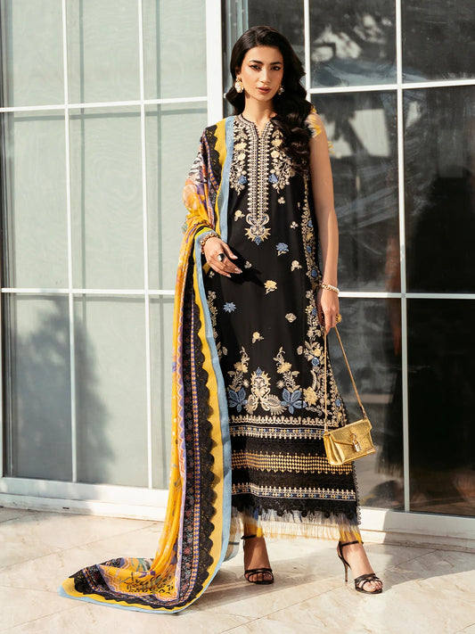Bin Ilyas Luxury Lawn Embroidered Unstitched 3 Piece 317 - A