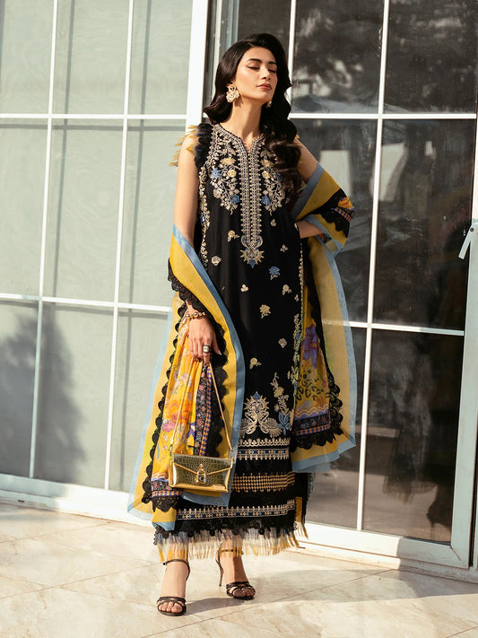 Bin Ilyas Luxury Lawn Embroidered Unstitched 3 Piece 317 - A