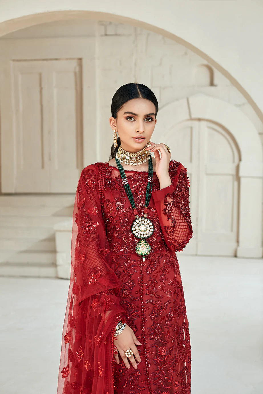 Maryam Hussain Formal Collection Net Embroidered RUBI