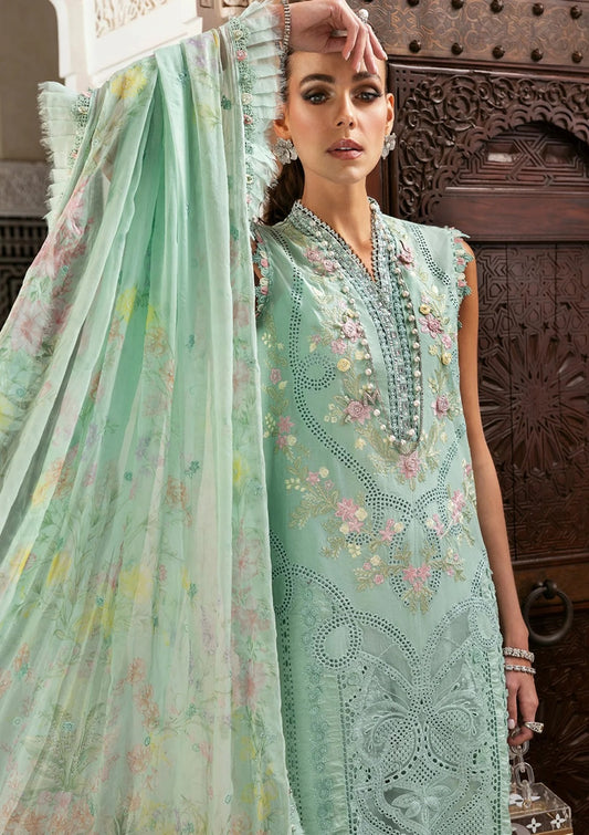 Maria.B Luxury Lawn Embroidered 3 Piece Unstitched Voyage à Luxe 14A