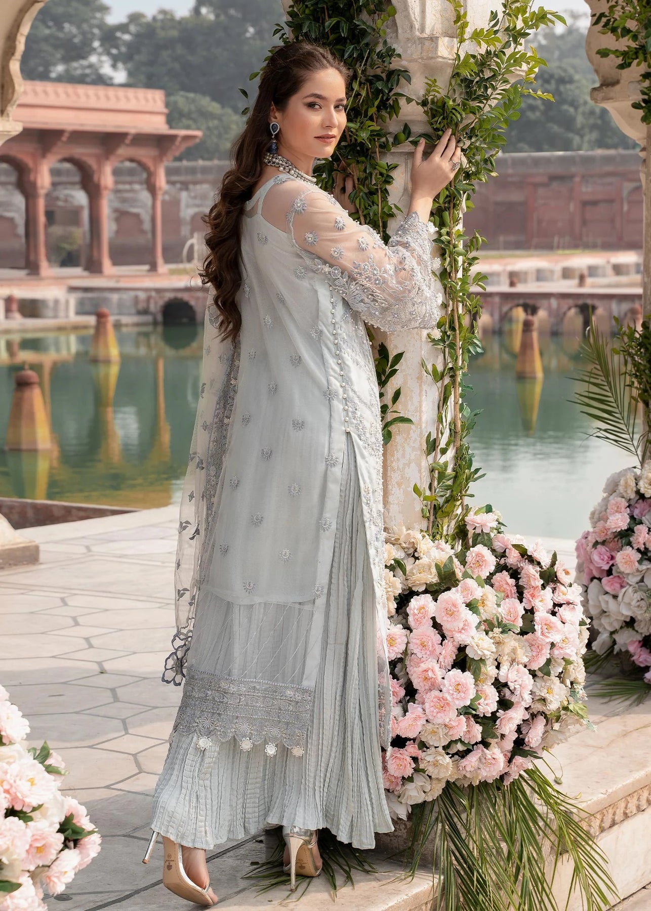 Meeral Luxe Collection Net Embroidered Unstitched Suits MB-06 ABSHAR