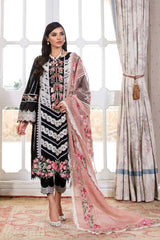 Crimson Embroidered Lawn 3 Piece Unstitched Suit PLEATED PERFECTION - MIDNIGHT 4B Summer Collection