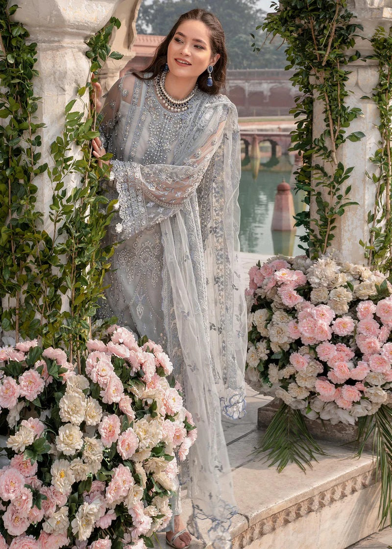 Meeral Luxe Collection Net Embroidered Unstitched Suits MB-06 ABSHAR