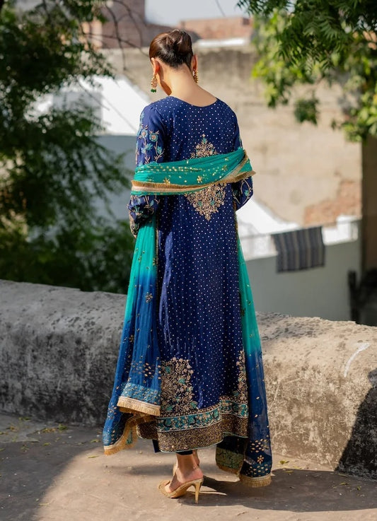 Vintage - Zohra Luxury Raw Silk Embroidered 3Pc Unstitched Suit PA-237