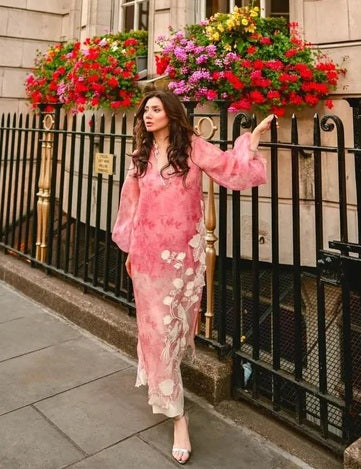 Poshkari Luxury Organza Embroidered 3Pc Unstitched Suit Maira Khan PA-109