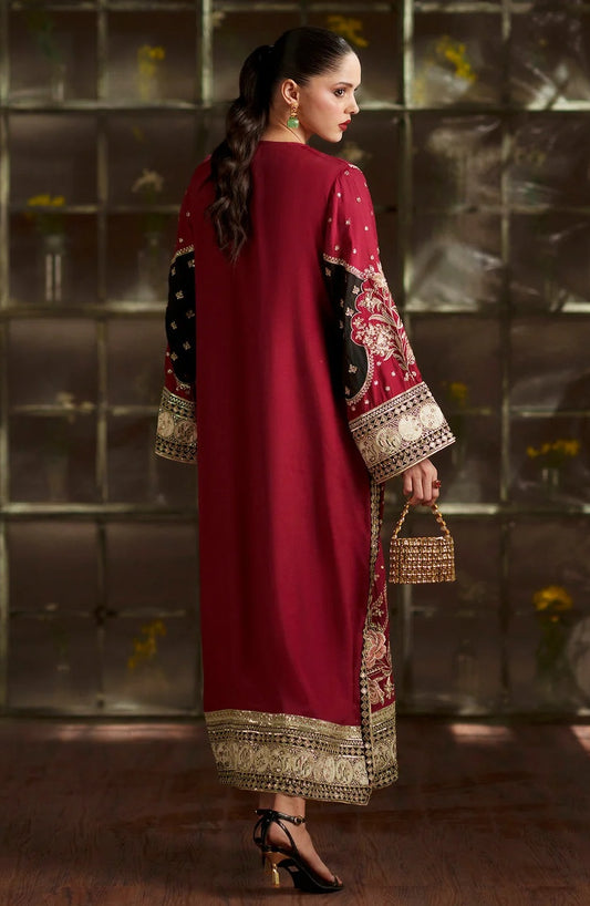 ETHNC Luxury Raw Silk Embroidered 3Pc Unstitched Suit PA-164