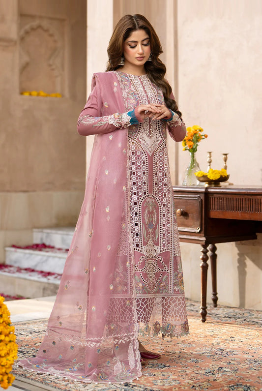 Bin Ilyas - 407-B - Luxury Lawn Embroidered 3 Piece Unstitched