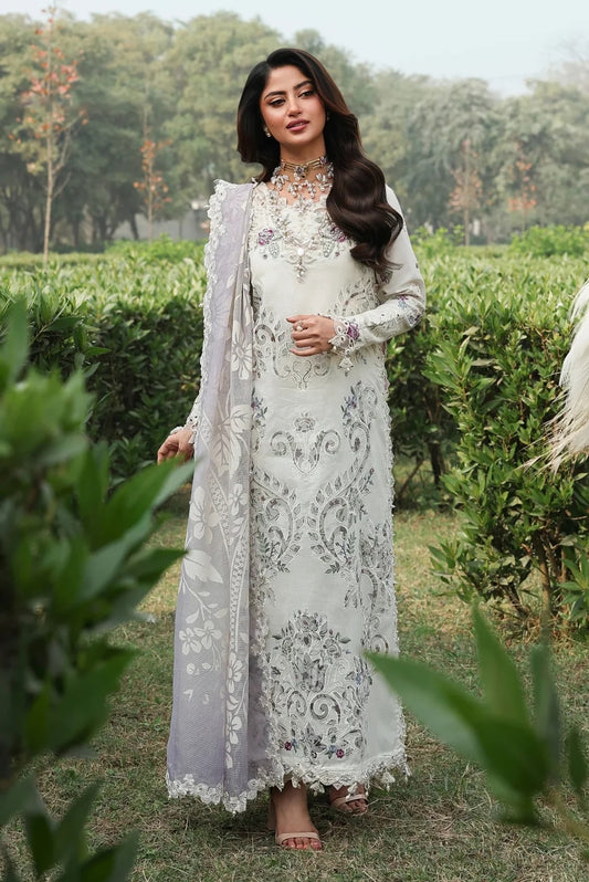 Sardinia - Luxury Lawn Embroidered 3 Piece Unstitched - Cloud Whisper