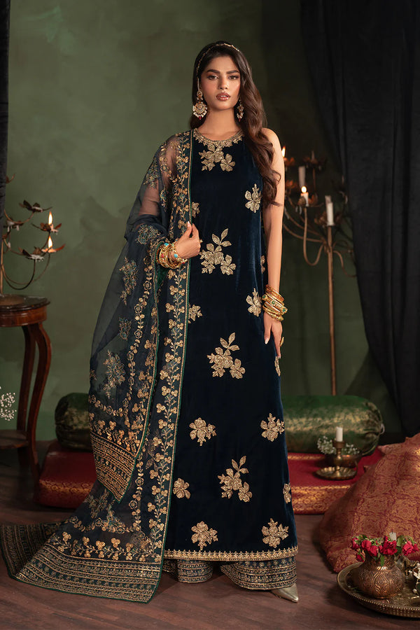 Iznik Luxury 9000 Micro Velvet Embroidered Suits Unstitched IV-51