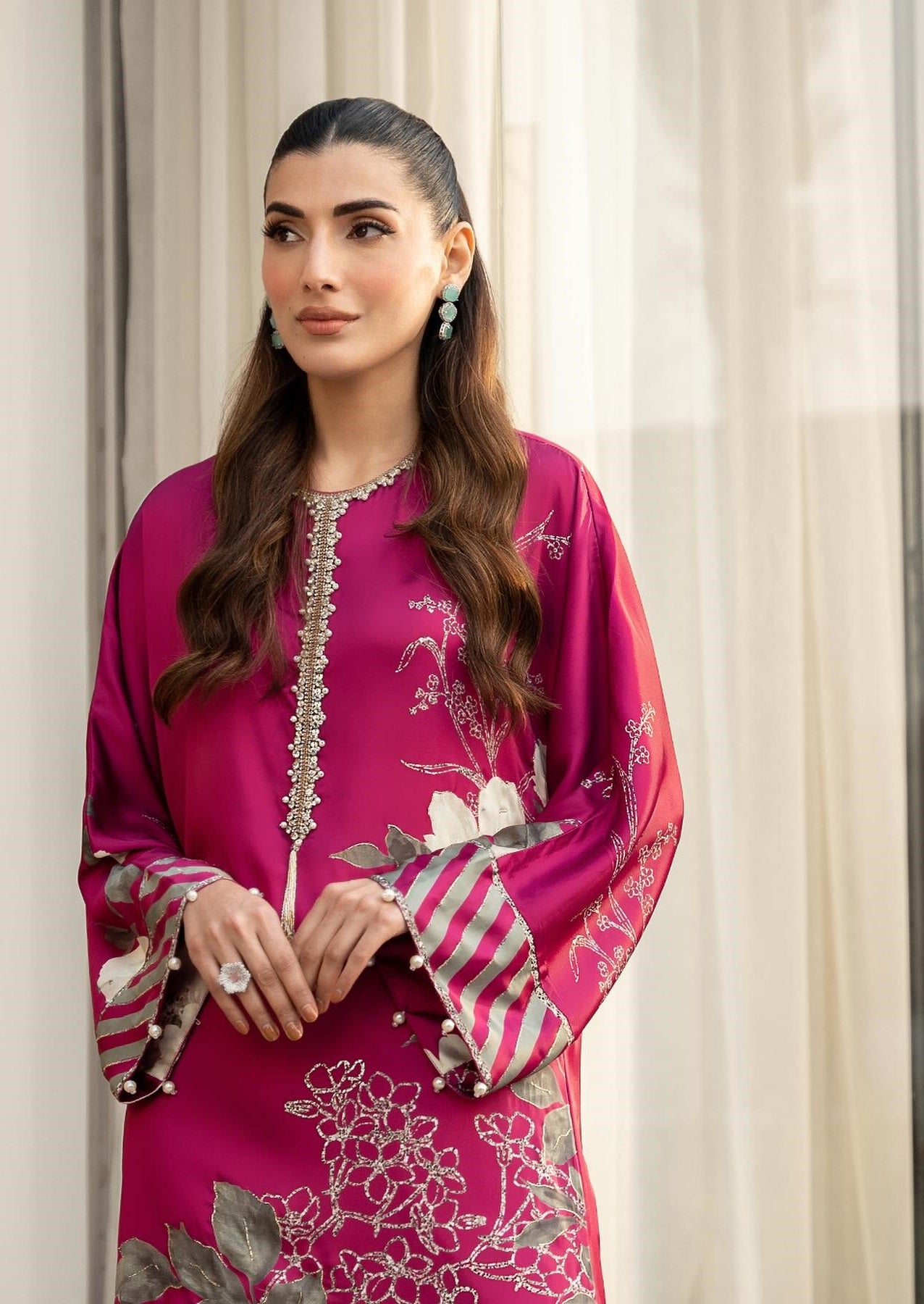 Poshkari Silk Hand Embroidered Collection Jargik Dress