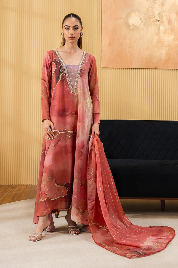 Lulusar Luxury Silk Hand Embroidered Collection Domol Dress