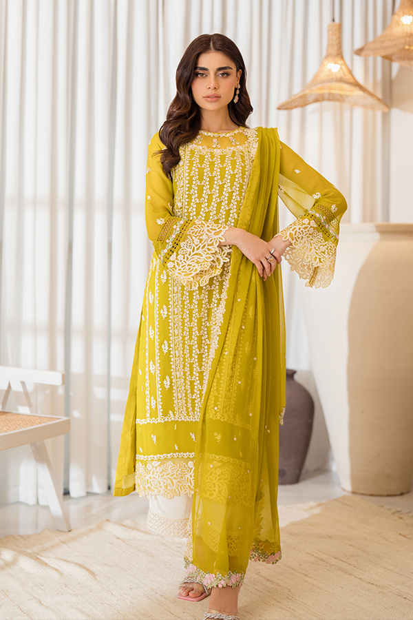 Azure Luxury Chiffon Embroidered Unstitched Collection AMBER GLOW