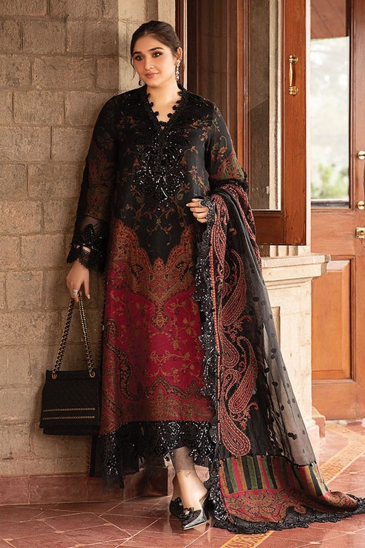 Maria.B Winter Luxe 3 Piece Unstitched Embroidered Woven Marina Suit DL-1204