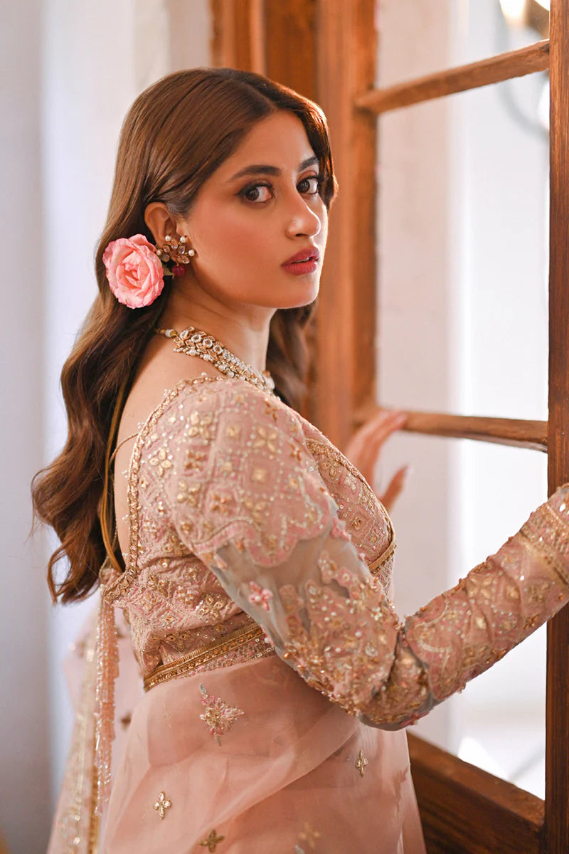 Sahiba By Qalamkar Embroidered Organza Saree Unstitched 3 Piece QLM23 Ranya - Luxury Collection