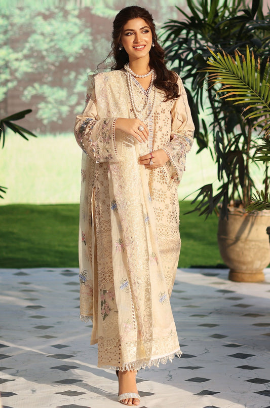 Elaf Premium Luxury Lawn Embroidered 3 Piece Unstitched -  ELC-07 Harmony