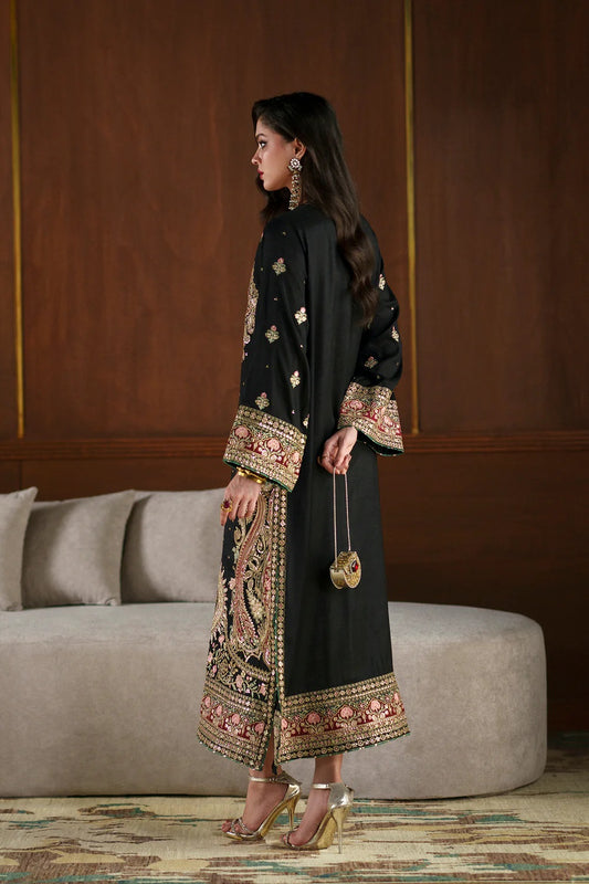 Pehnawa Luxury Raw Silk Embroidered Unstitched 3PC Suit-Kaftan