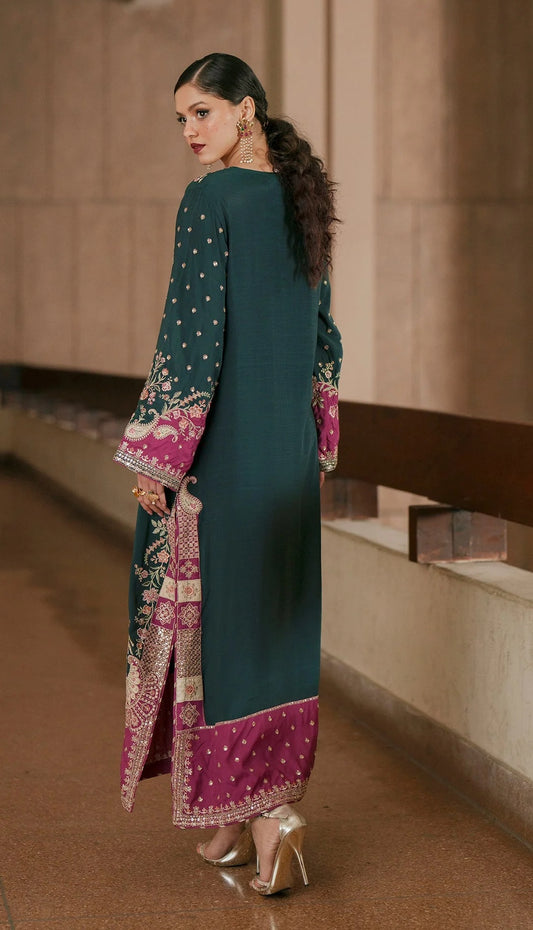 Poshkari Luxury Silk Embroidered 3Pc Unstitched Suit PA 0076